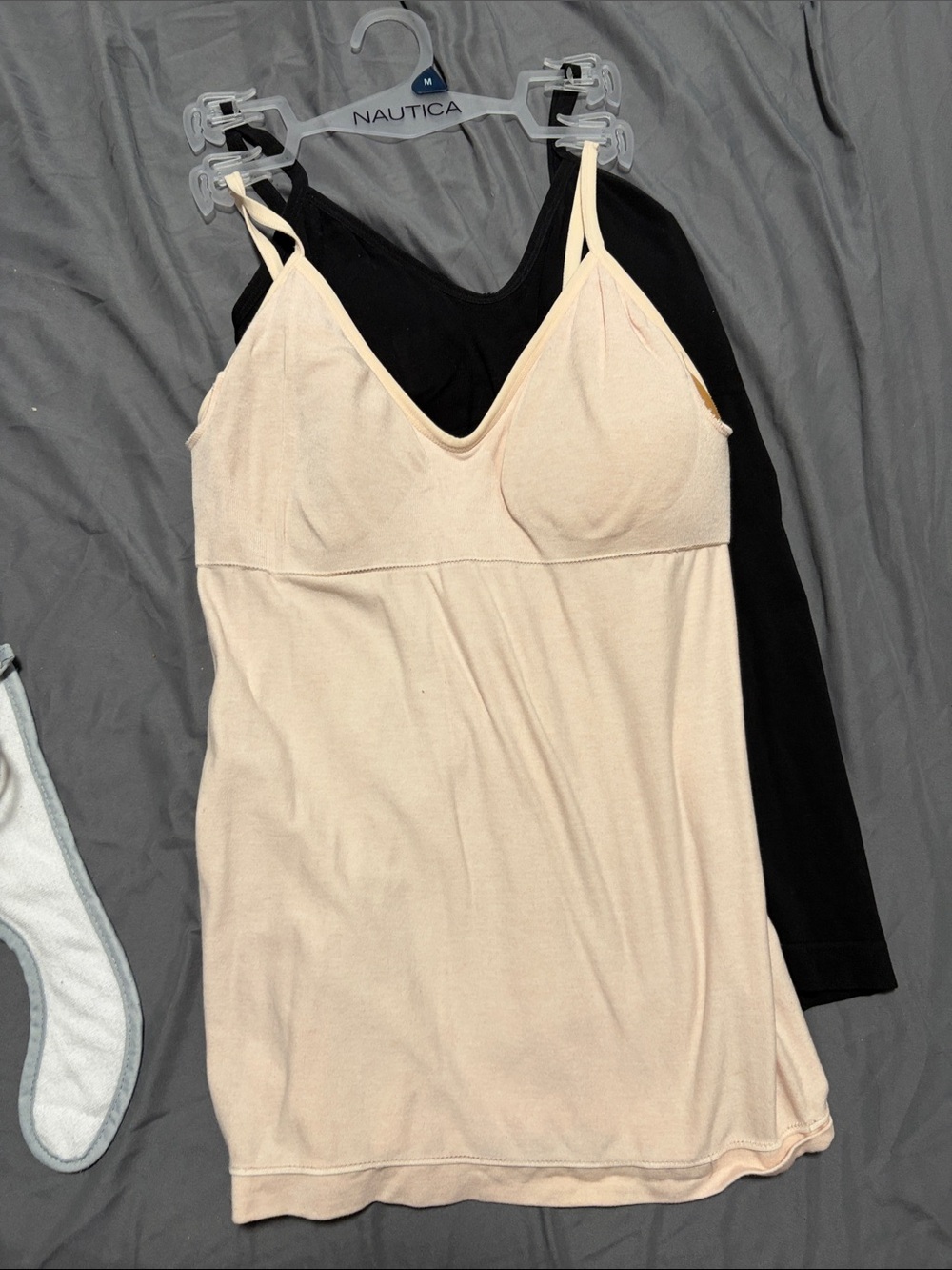 Nautica Dual-Layer Beige and Black Camisole Tank